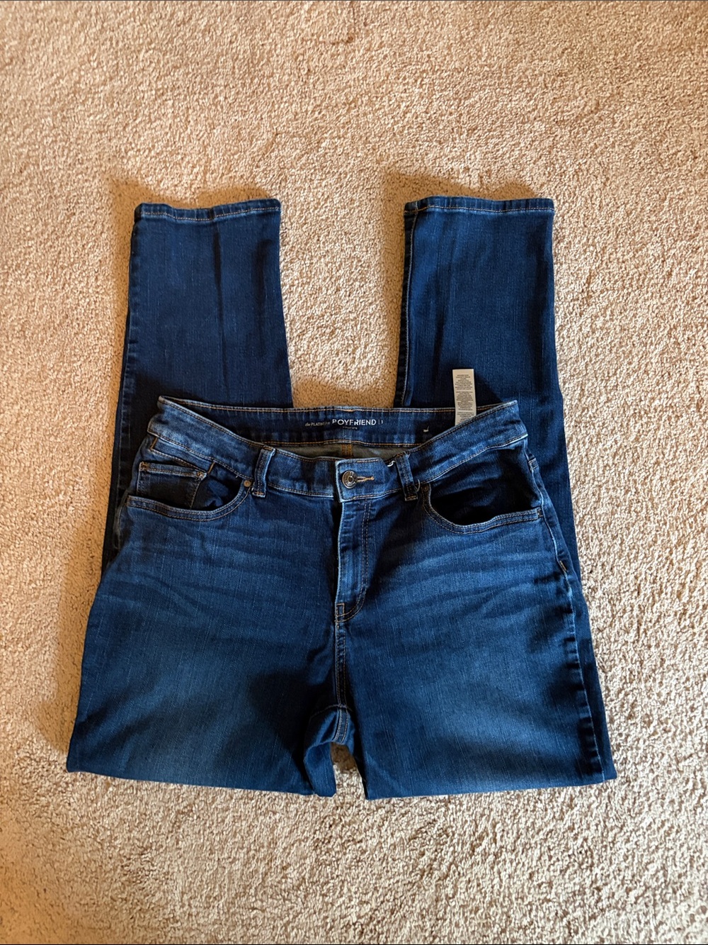 Chico’s Dark Blue Women's Stretch boyfriend jeans size 1 (8) inseam 29